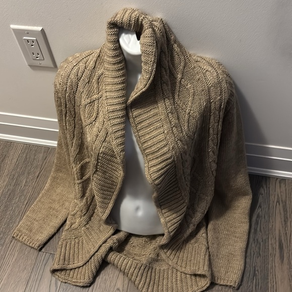 Cleo Beige Elsamanda style  Wool open Cardigan Size Small - Picture 14 of 15
